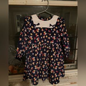 no brand  navy blue with red and yellow flower print dress
